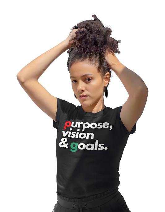 Purpose Vision & Goals Short-Sleeve Unisex T-Shirt - Black