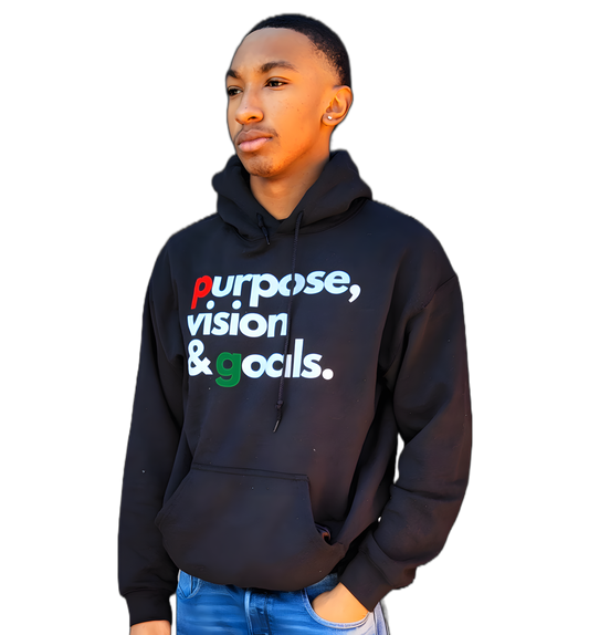 Purpose Vision & Goals Unisex Hoodie - Black