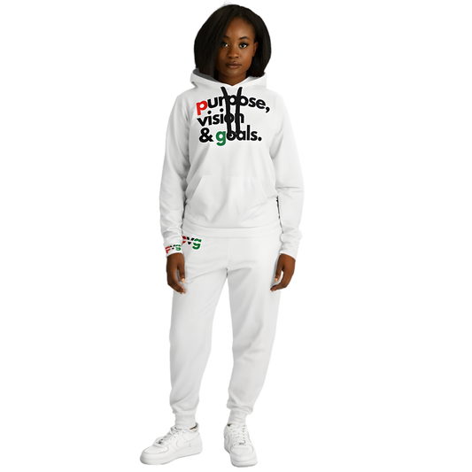 Purpose Vision & Goals Hoodie / Jogger Set - White