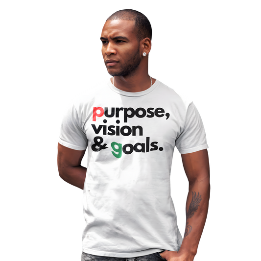 Purpose Vision & Goals Short-Sleeve Unisex T-Shirt - White