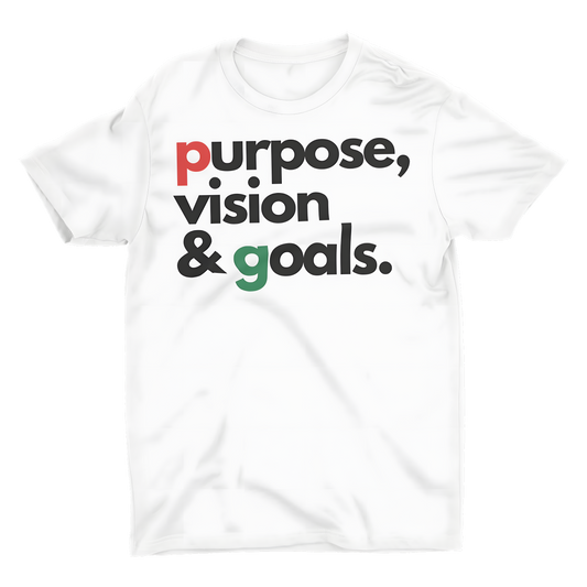 Purpose Vision & Goals Short-Sleeve Unisex T-Shirt - White