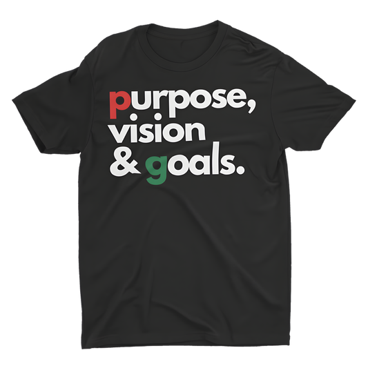 Purpose Vision & Goals Short-Sleeve Unisex T-Shirt - Black