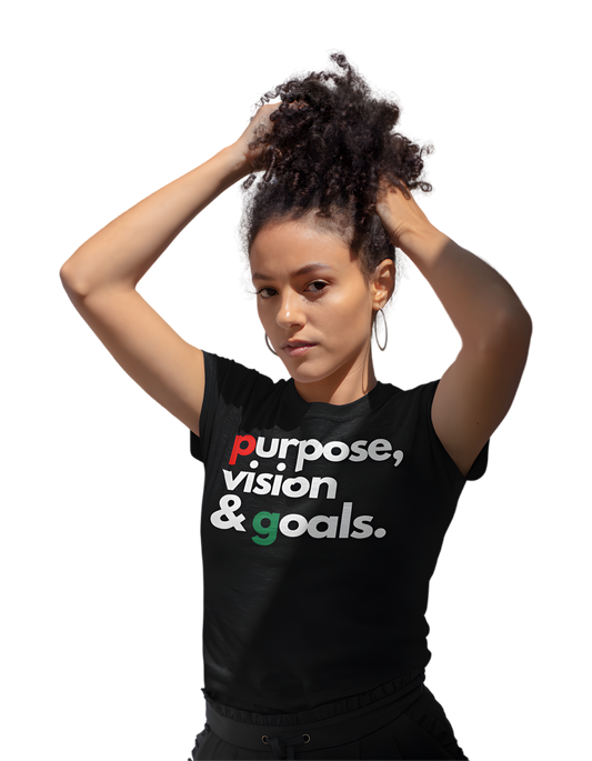 Purpose Vision & Goals Short-Sleeve Unisex T-Shirt - Black