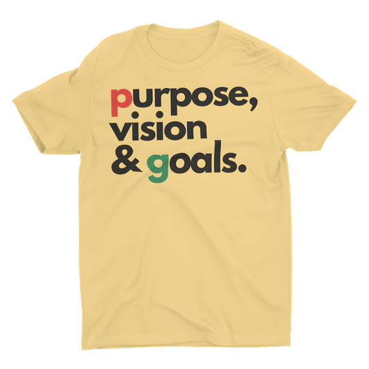 Purpose Vision & Goals Short-Sleeve Unisex T-Shirt - Yellow