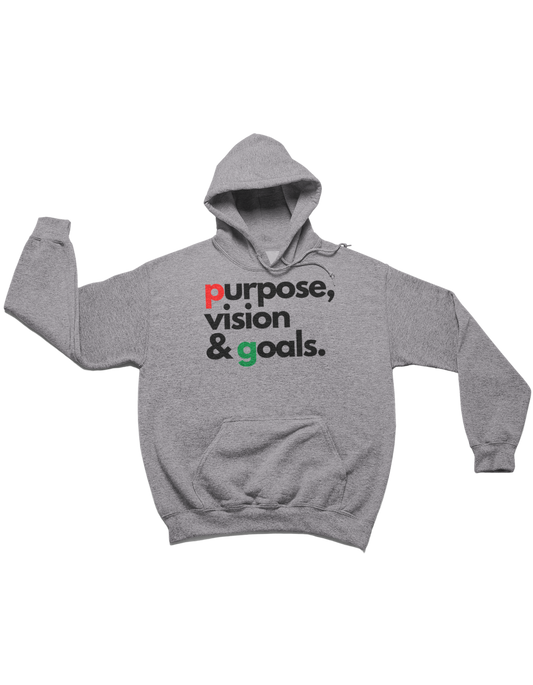 Purpose Vision & Goals Unisex Hoodie - Grey