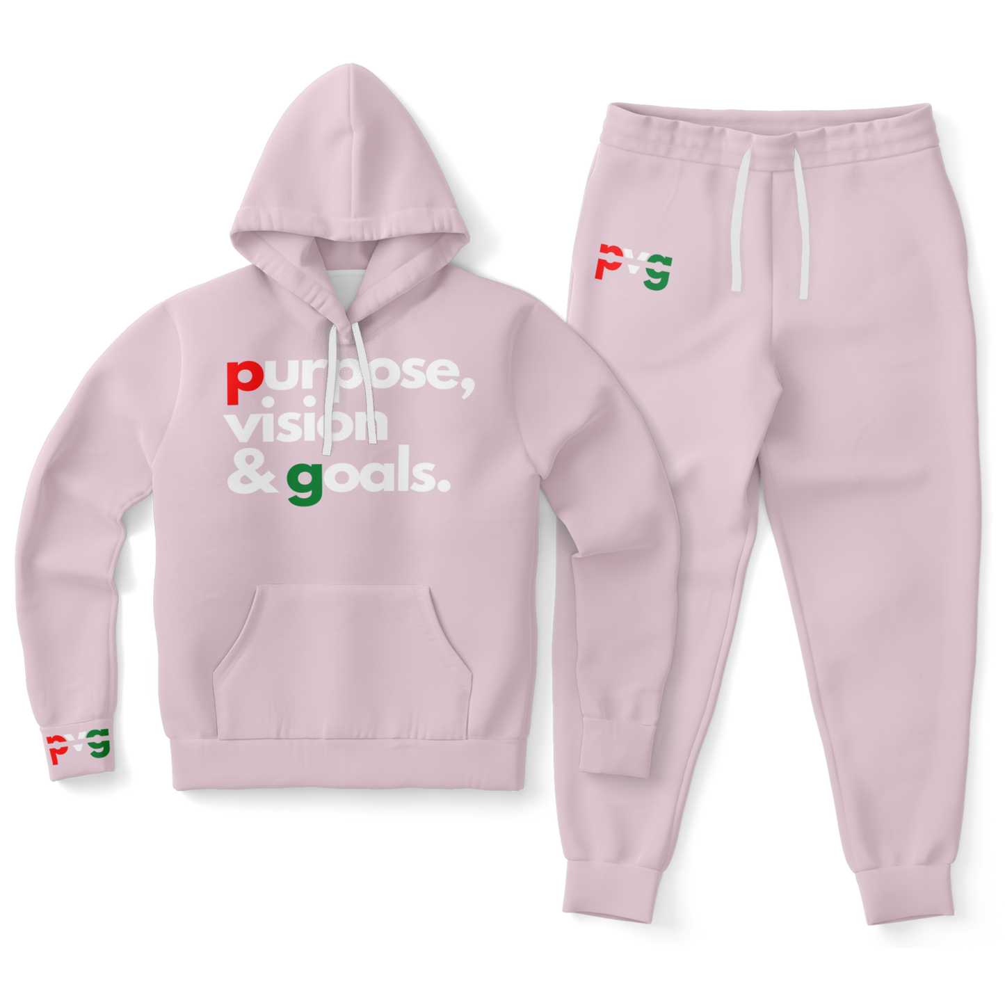 Purpose Vision & Goals Hoodie / Jogger Set - Pink