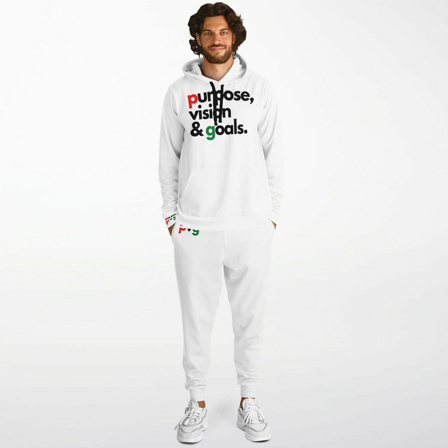 Purpose Vision & Goals Hoodie / Jogger Set - White