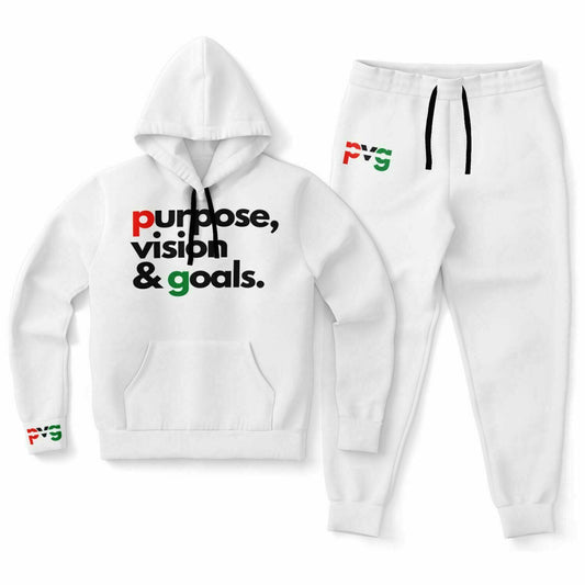 Purpose Vision & Goals Hoodie / Jogger Set - White