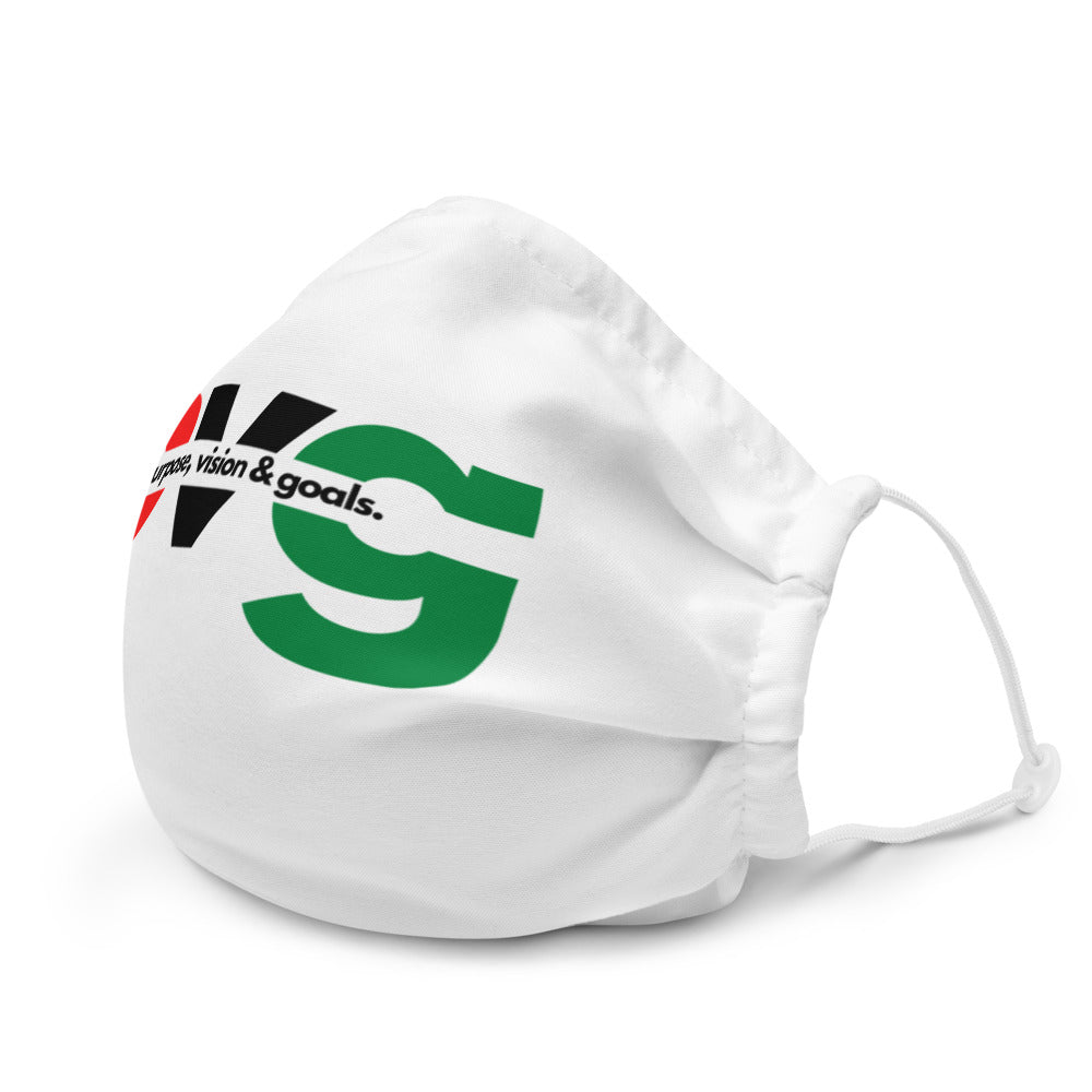 Purpose Vision & Goals PVG Premium face mask - White