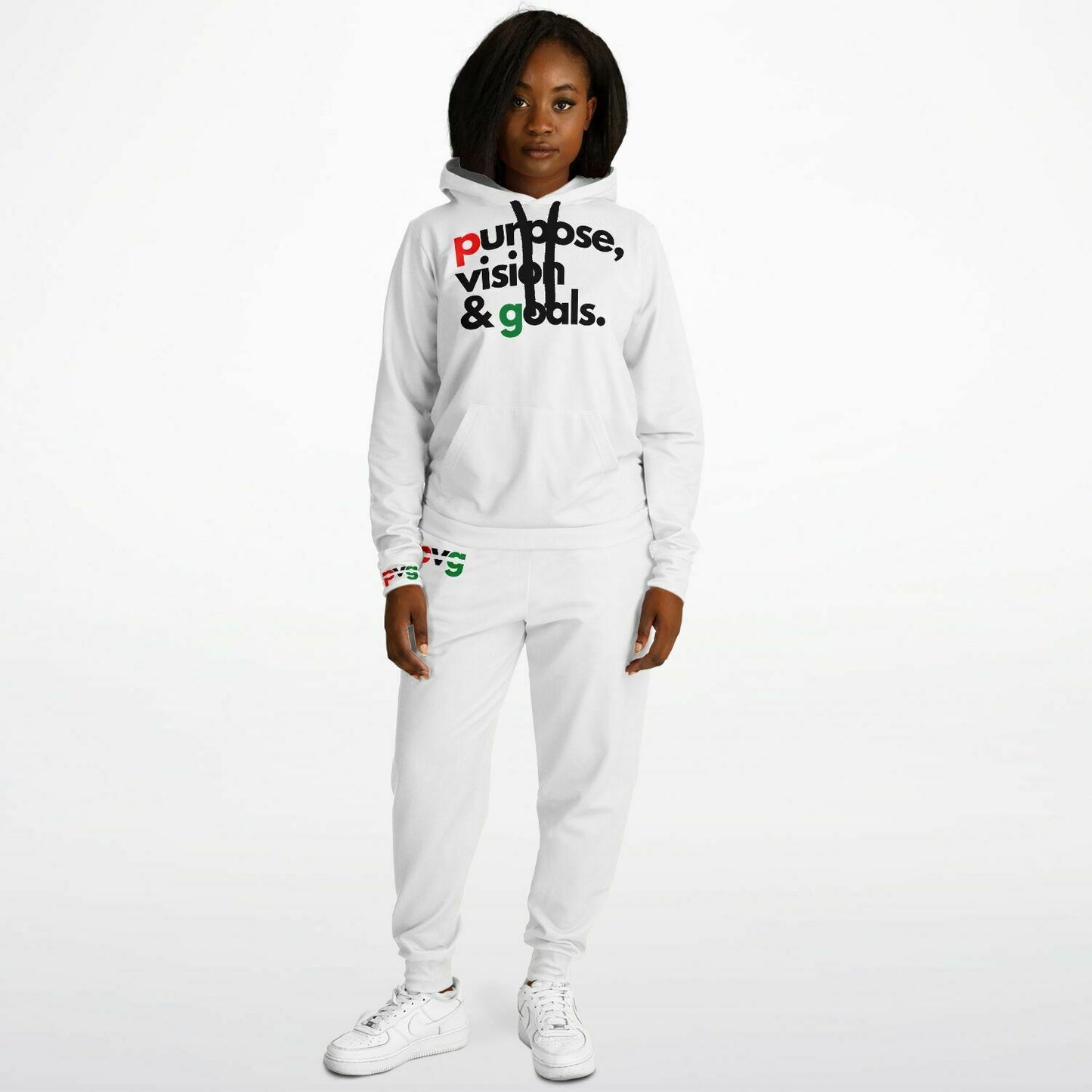 Purpose Vision & Goals Hoodie / Jogger Set - White