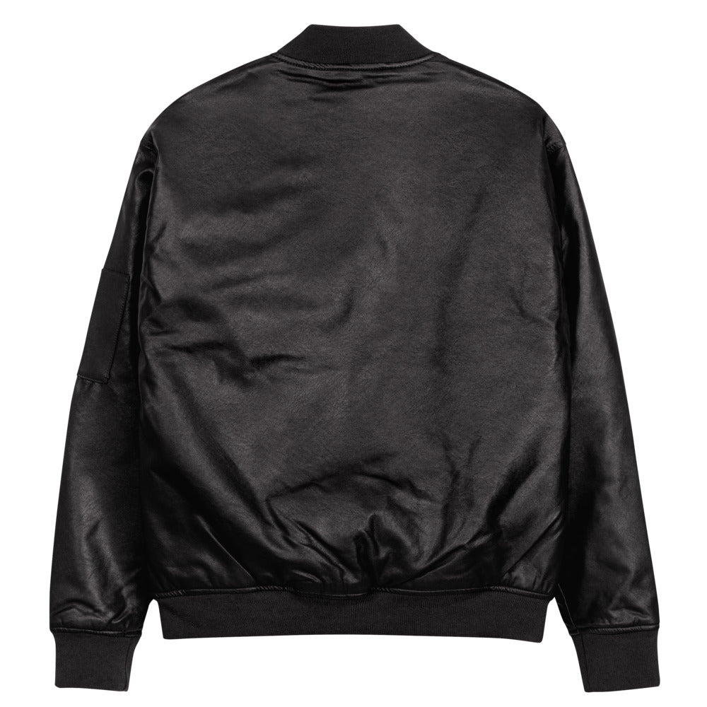 Purpose Vision & Goals PVG Leather Bomber Jacket