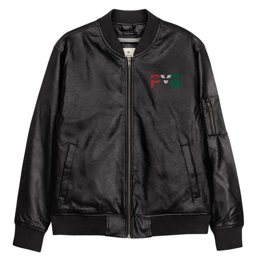 Purpose Vision & Goals PVG Leather Bomber Jacket