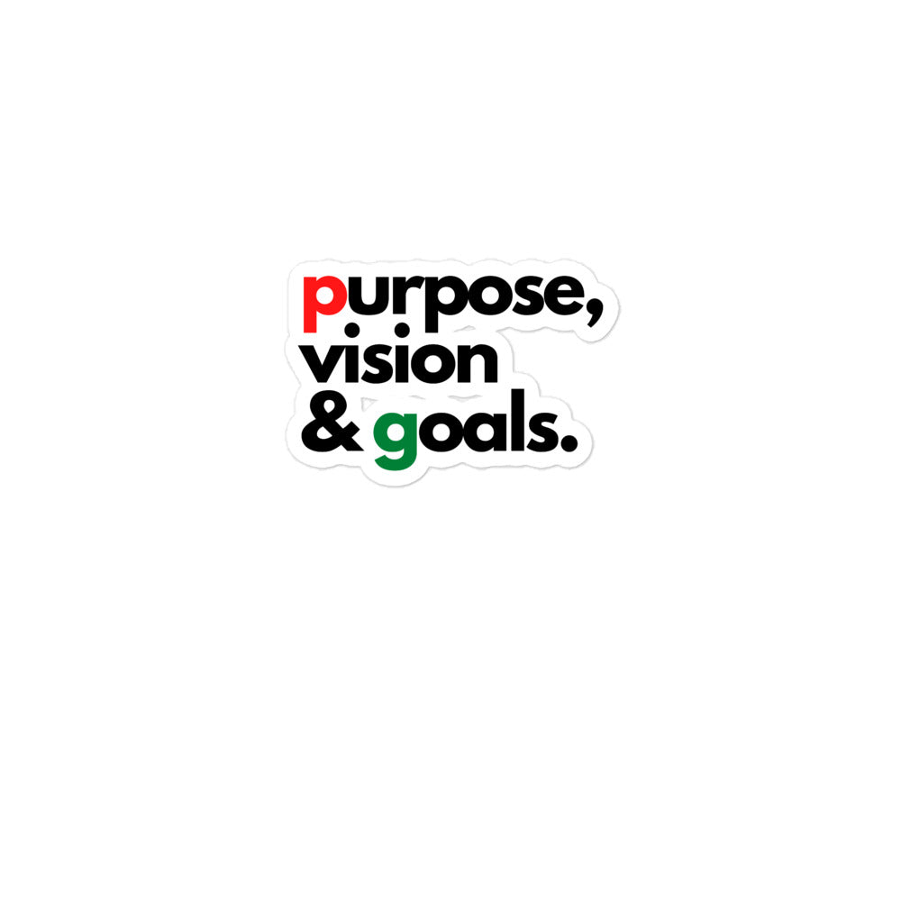 Purpose Vision & Goals Bubble-free stickers