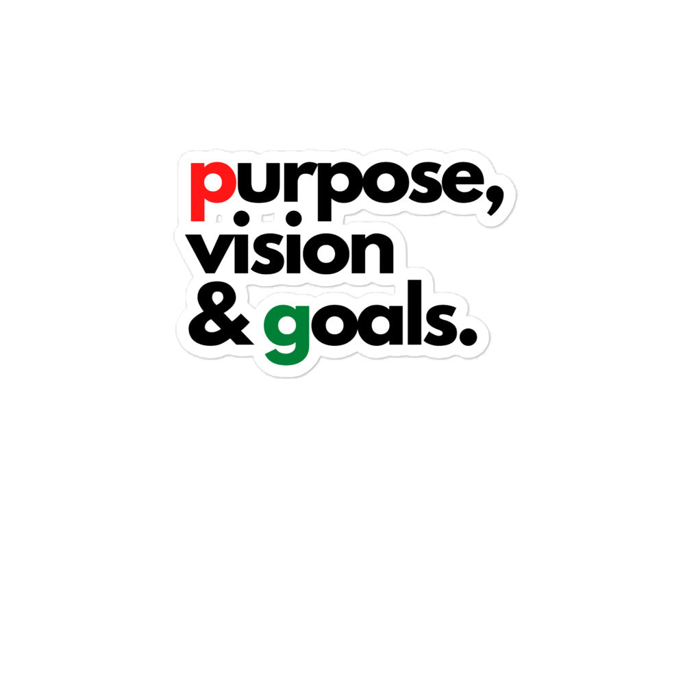 Purpose Vision & Goals Bubble-free stickers