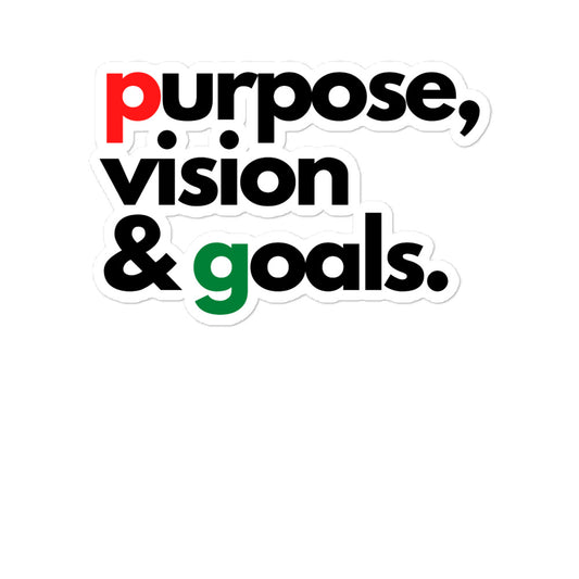 Purpose Vision & Goals Bubble-free stickers