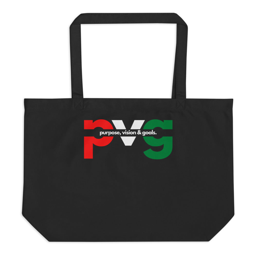 Purpose Vision & Goals PVG large organic tote bag - Black