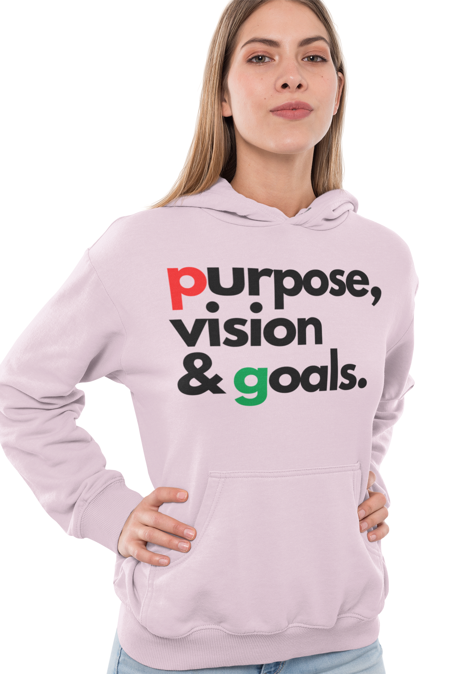 Purpose Vision & Goals Unisex Hoodie - Pink