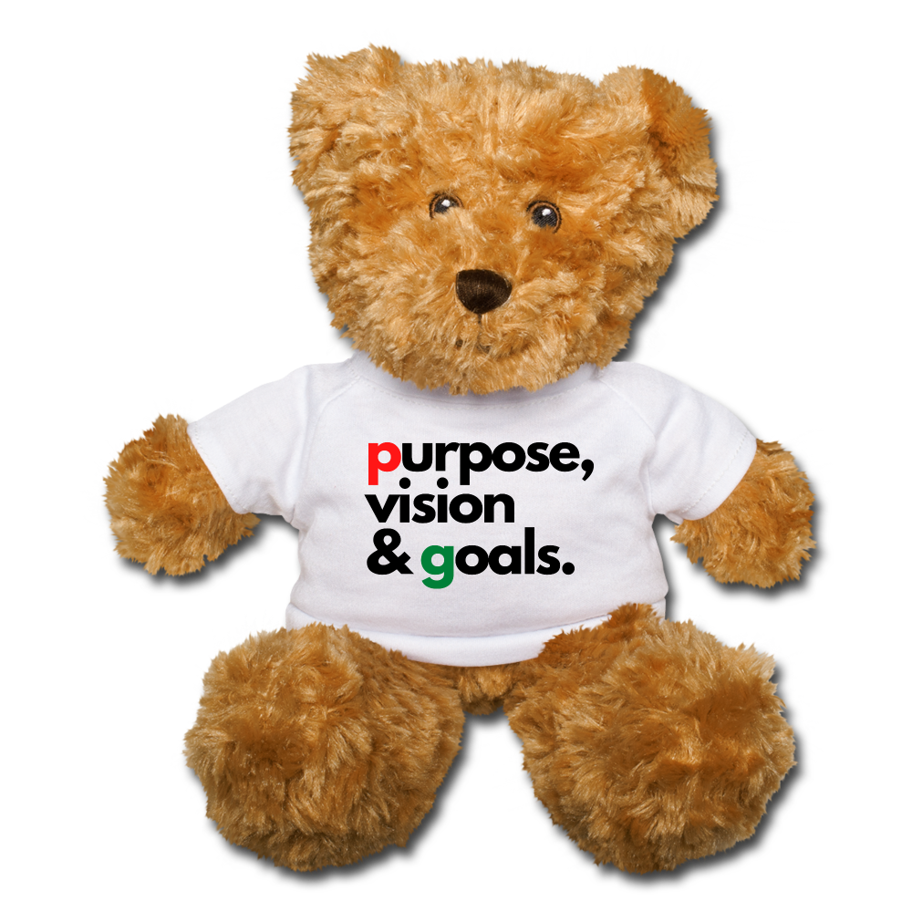 Purpose Vision and Goals Teddy Bear - white