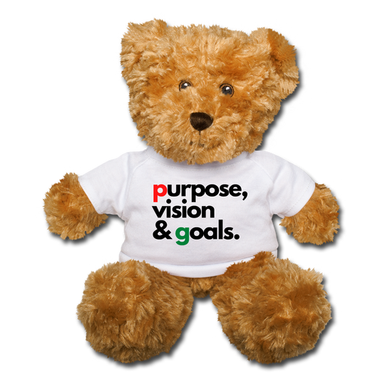 Purpose Vision and Goals Teddy Bear - white