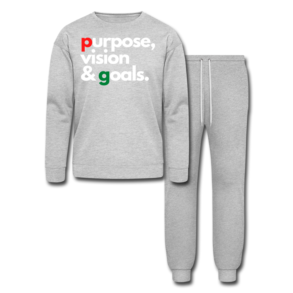 Purpose Vision and Goals Lounge Wear Set - heather gray