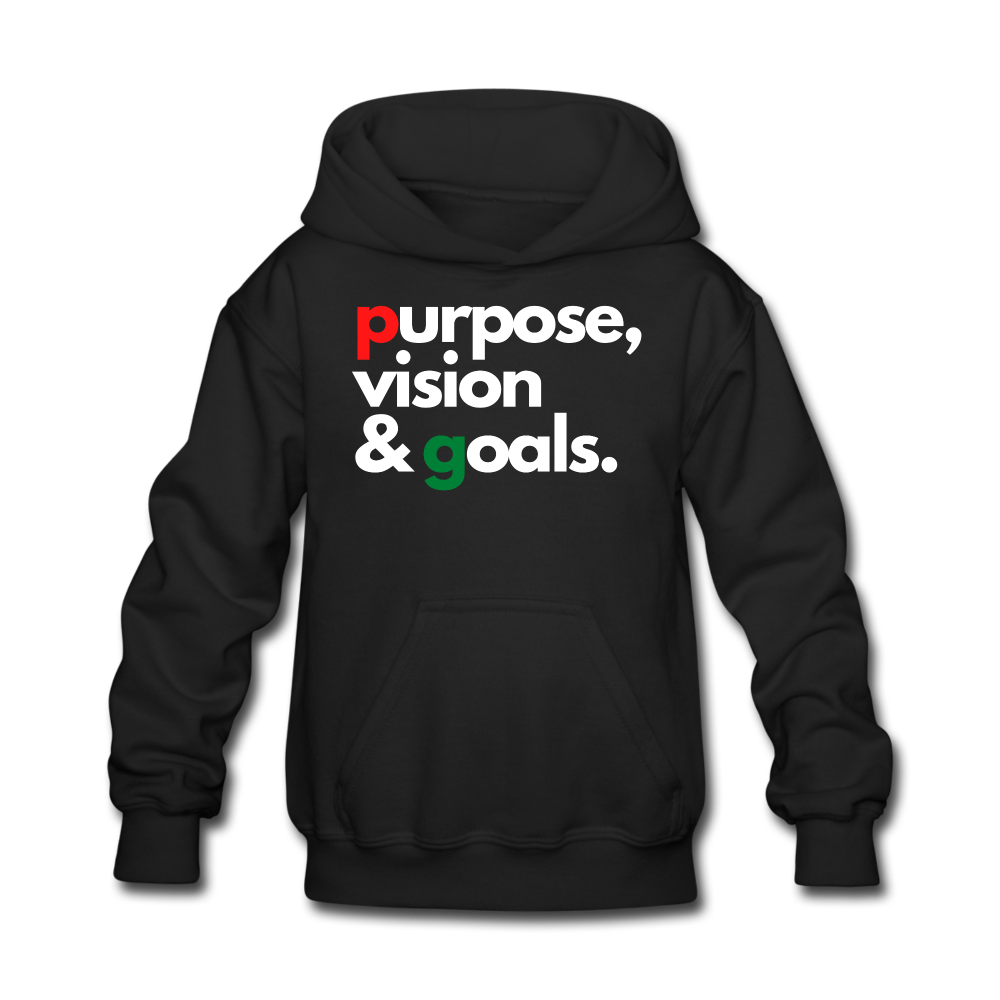 Purpose Vision & Goals Kids' Hoodie - black