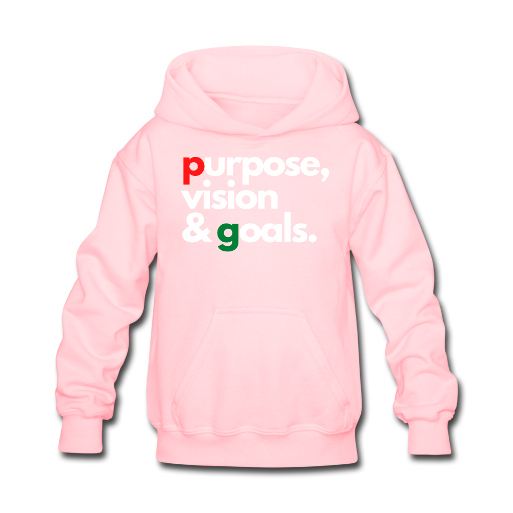 Purpose Vision & Goals Kids' Hoodie - pink