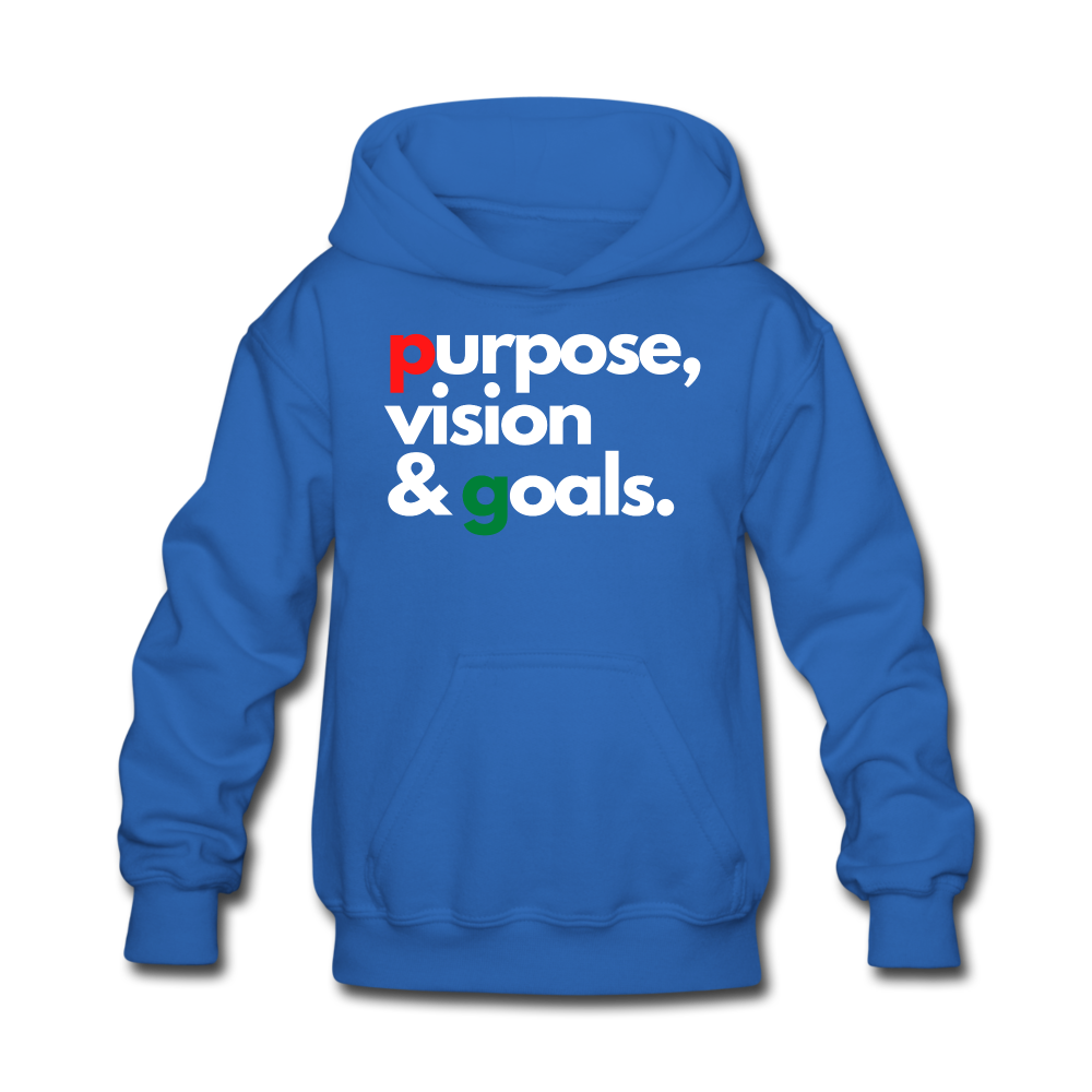 Purpose Vision & Goals Kids' Hoodie - royal blue