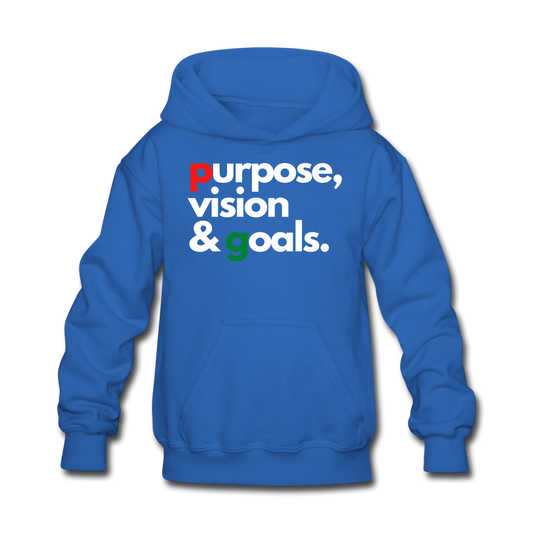 Purpose Vision & Goals Kids' Hoodie - royal blue