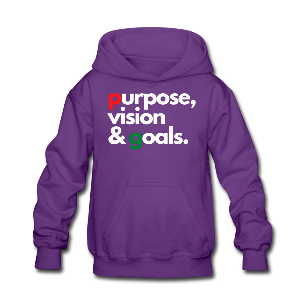 Purpose Vision & Goals Kids' Hoodie - purple