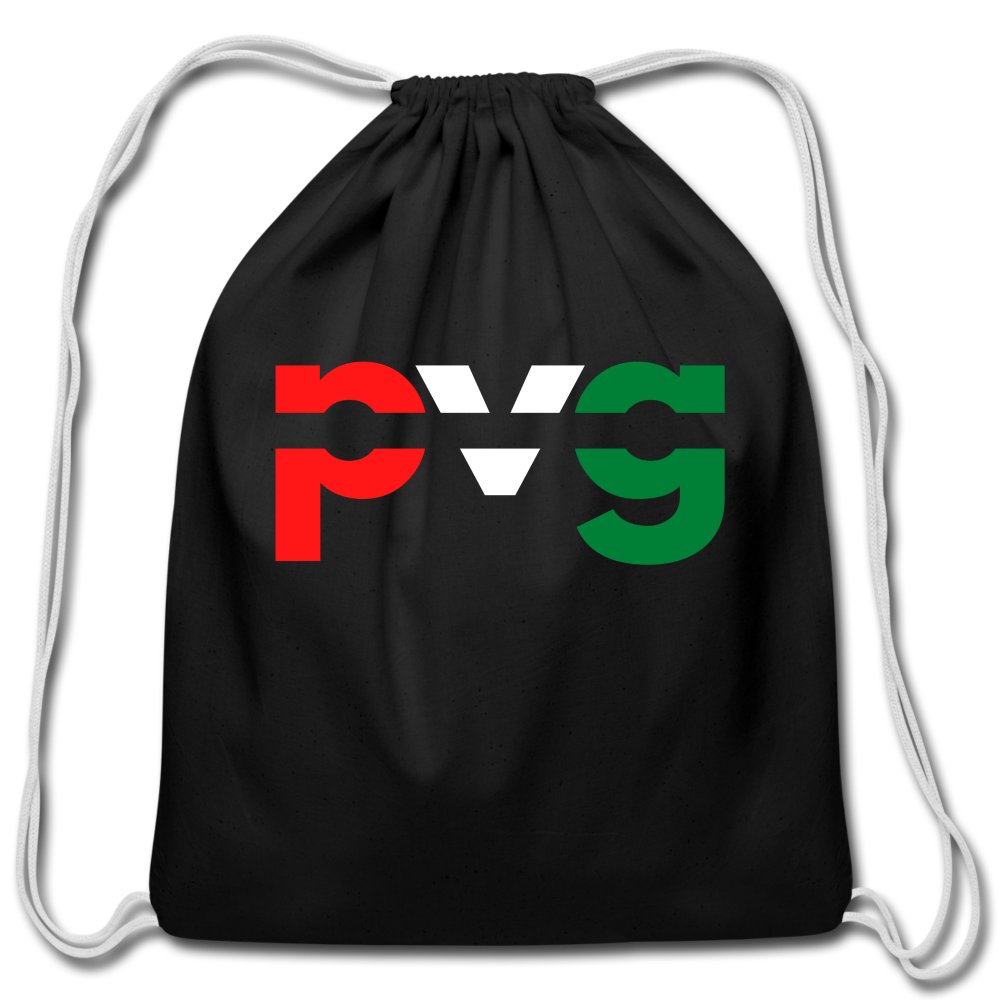 Purpose Vision & Goals Cotton Drawstring Bag - black