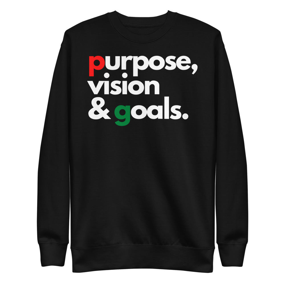 Purpose Vision & Goals Unisex Sweatshirt - Black