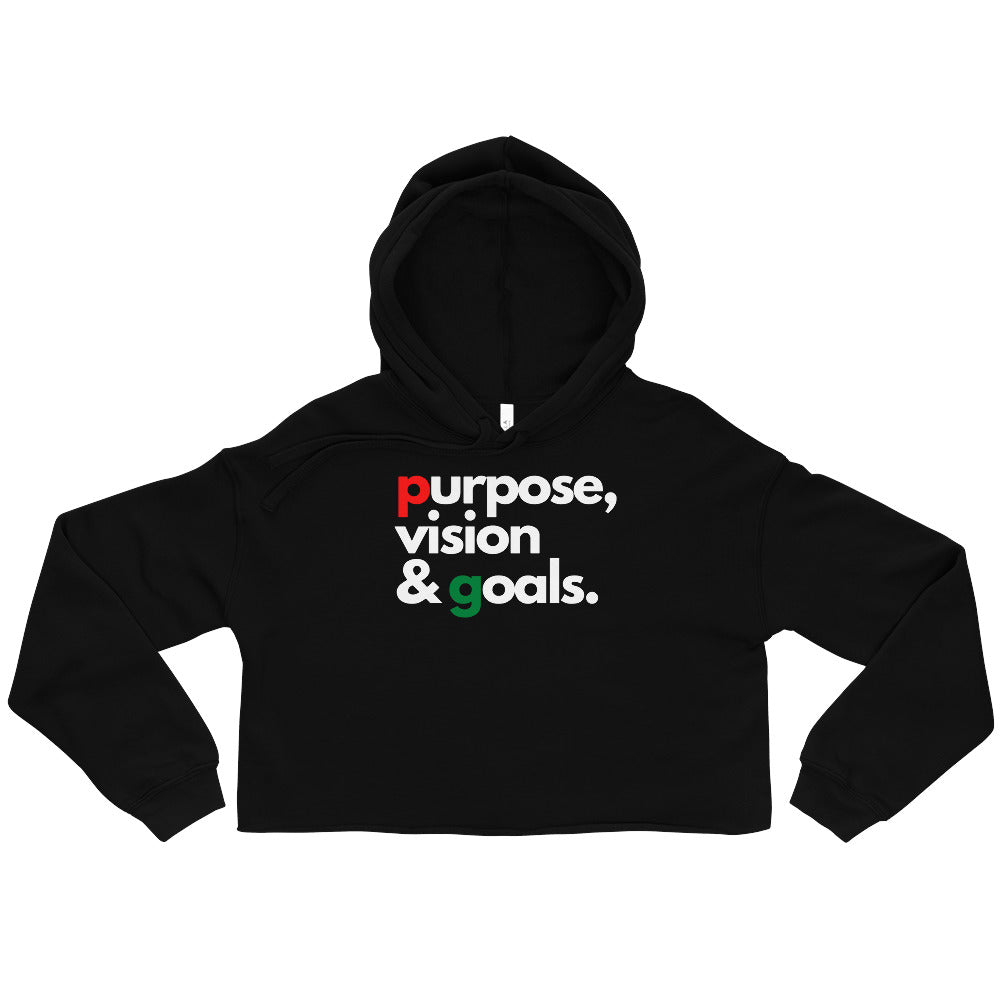 Purpose Vision & Goals Women's Crop Hoodie