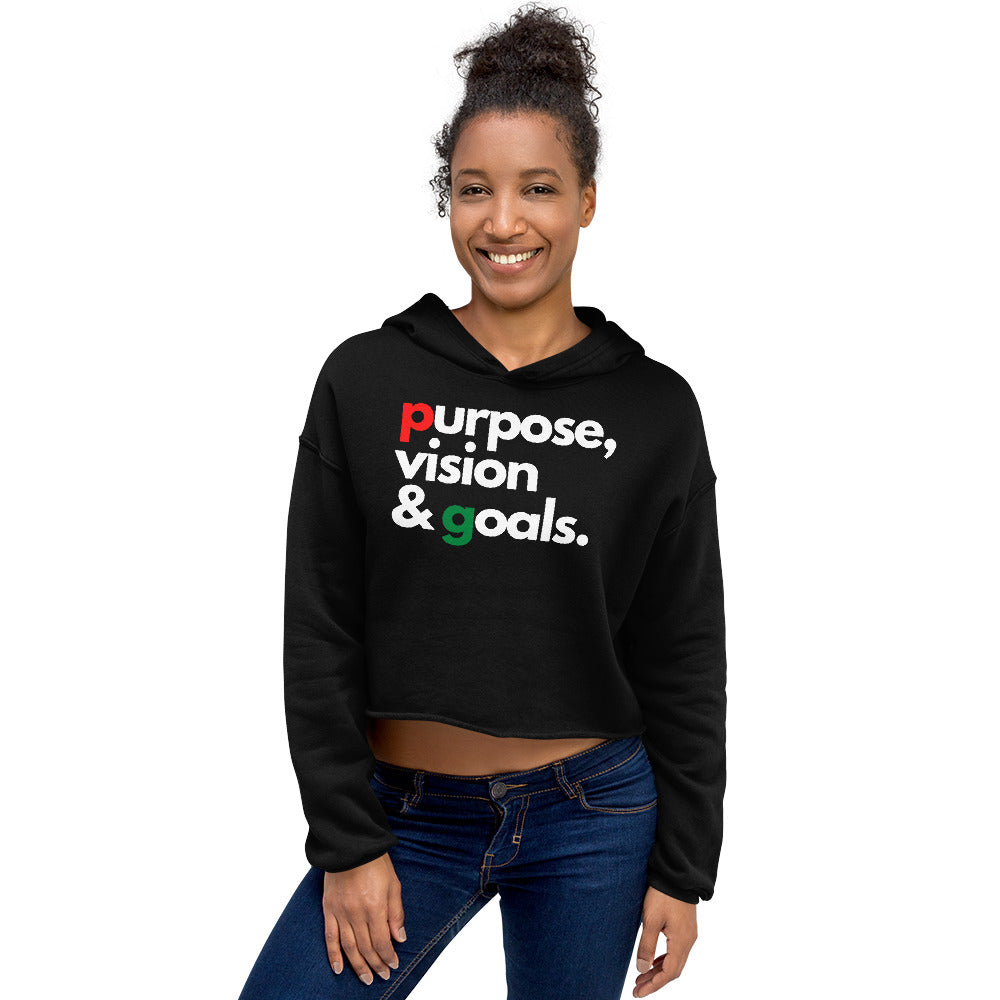 Purpose Vision & Goals Women's Crop Hoodie