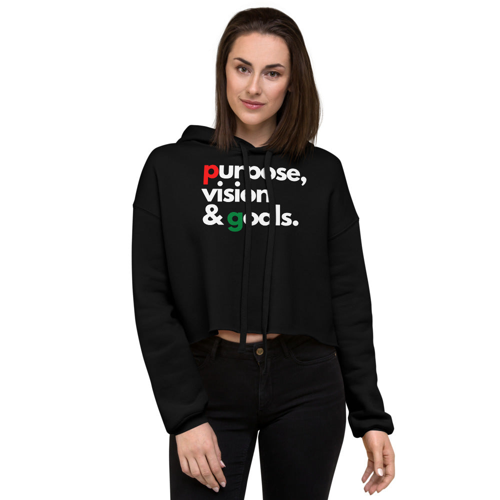 Purpose Vision & Goals Women's Crop Hoodie