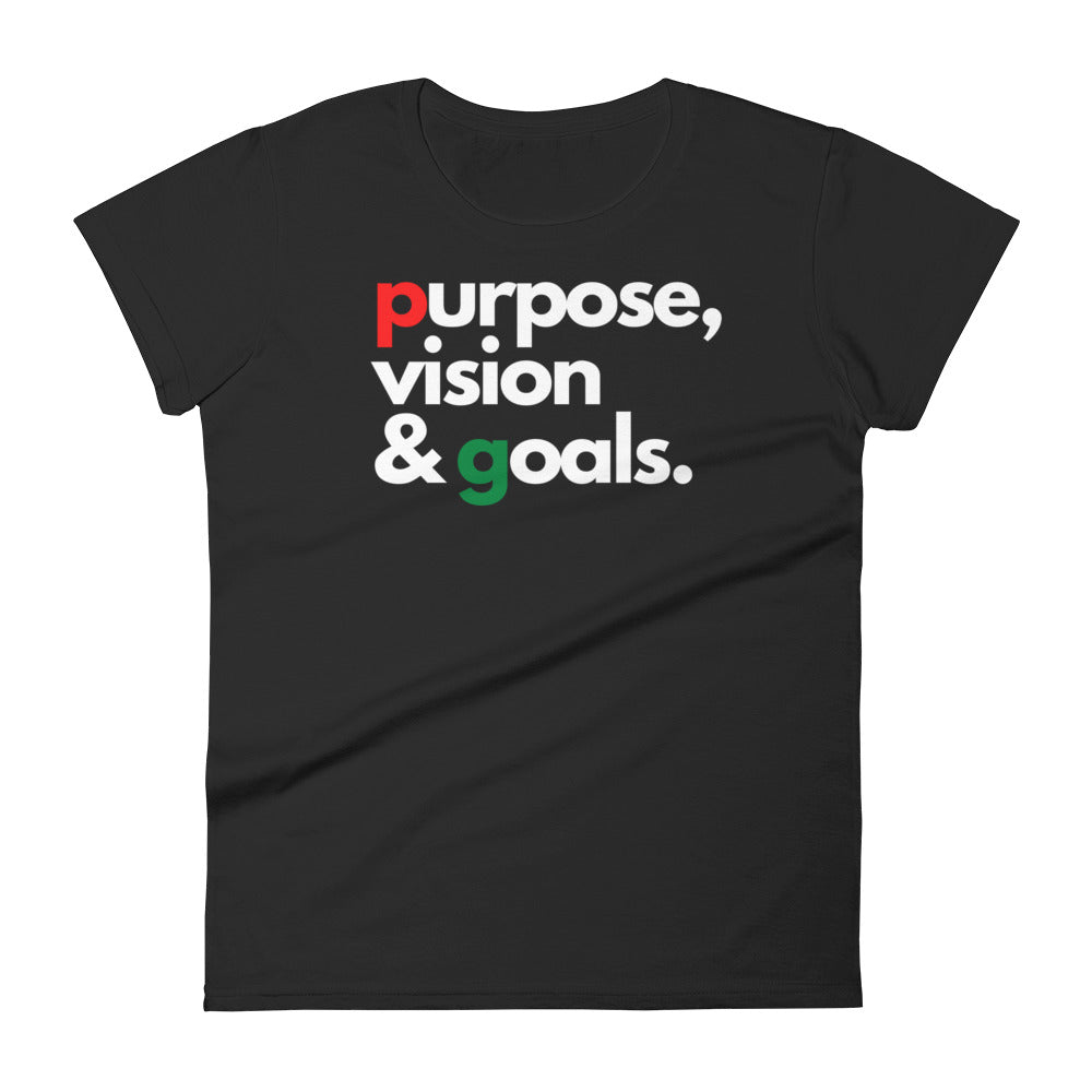 Purpose Vision & Goals Women's short sleeve t-shirt - Black