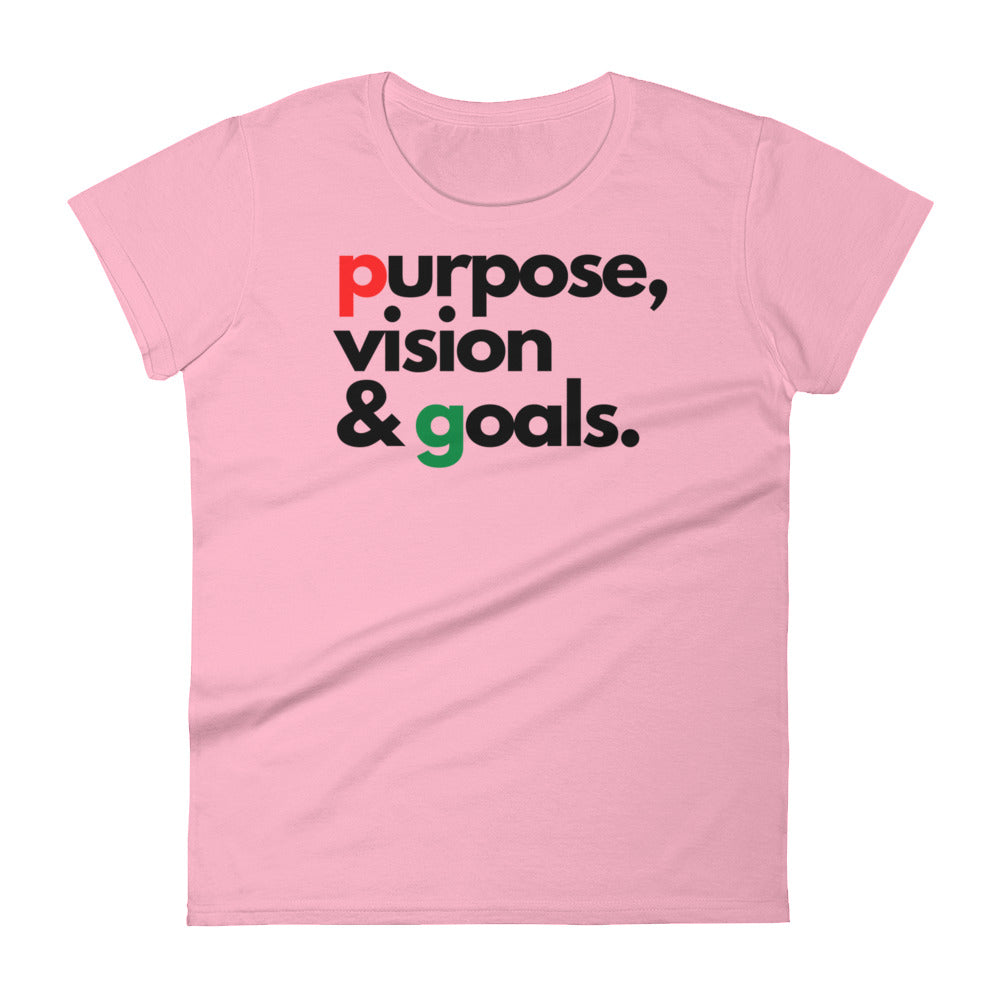 Purpose Vision & Goals Women's short sleeve t-shirt - Pink