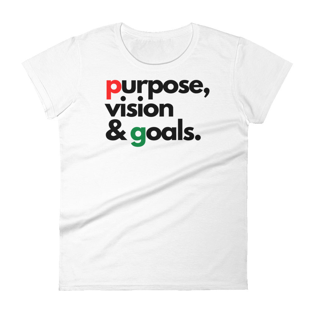 Purpose Vision & Goals Women's short sleeve t-shirt - White