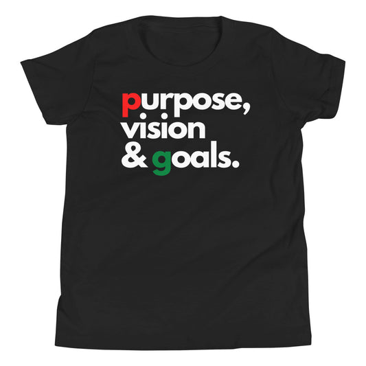 Purpose Vision & Goals Youth Short Sleeve T-Shirt - Black